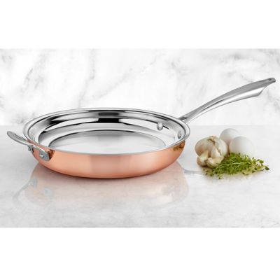 Cuisinart&reg; Copper Tri-Ply Stainless Steel 12-Inch Skillet with Helper Handle