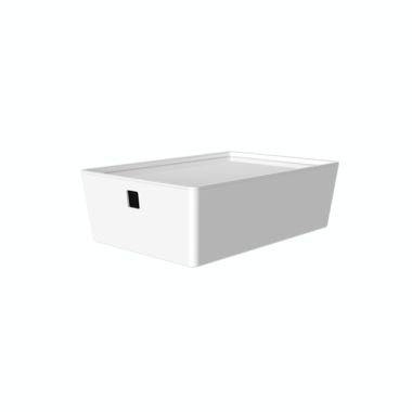Simply Essential&trade; Small Stackable Storage Box with Lid in White. View a larger version of this product image.