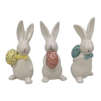 H for Happy&trade; 6.25-Inch Ceramic Easter Bunnies in White (Set of 3)