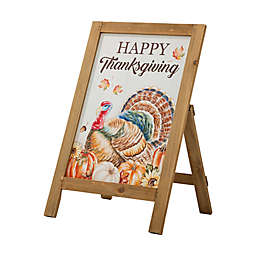 Glitzhome® 24-Inch Thanksgiving Wooden Turkey Easel Porch Sign
