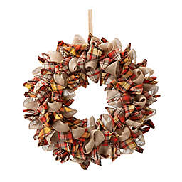 Glitzhome® 18.5-Inch Fall Plaid Fabric Wreath<br />