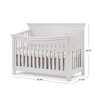 Sorelle Furniture Finley Lux 4-in-1 Convertible Crib in White. View a larger version of this product image.