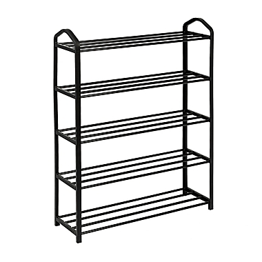 Honey-Can-Do&reg; Streamline Shoe Rack in Black. View a larger version of this product image.