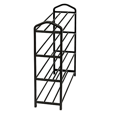 Honey-Can-Do&reg; 4-Tier Streamline Shoe Rack in Black. View a larger version of this product image.