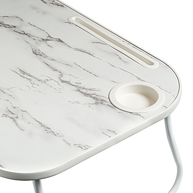 Honey-Can-Do&reg; Collapsible Folding Lap Desk in Faux White Marble. View a larger version of this product image.