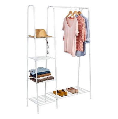 Honey-Can-Do&reg; Freestanding Closet with Clothes Rack and Shelves in Matte White