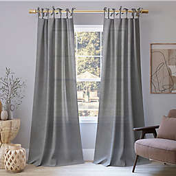No. 918®  Bethany Slub Textured Sheer Tie Top Window Curtain Panel (Single)