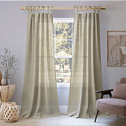 No. 918® Bethany 84-Inch Sheer Tie Top Window Curtain Panel in Ecru (Single)
