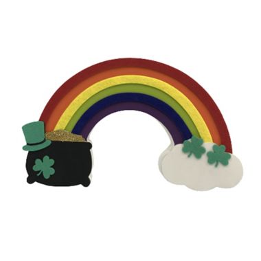 H for Happy&trade; 6-Inch Rainbow Pot of Gold St. Patrick's Day Decoration. View a larger version of this product image.