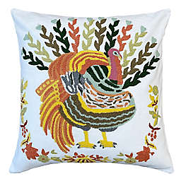 Mod Lifestyles Embroidered Turkey Cotton Throw Pillow