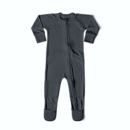 goumi Size 6-12M Solid Footed Pajama in Grey