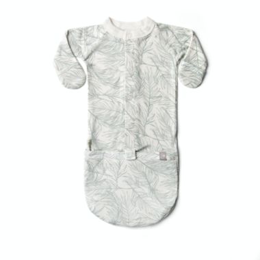 goumi&reg; Size 3-6M Organic Cotton Sleeper Gown in Blue/White. View a larger version of this product image.