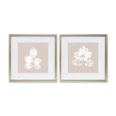 Everhome&trade; Leafy Floral 30-Inch x 30-Inch Framed Wall Art (Set of 2)