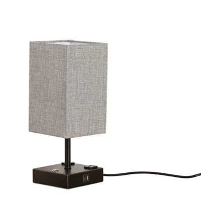 Cedar Hill&reg; Touch Control Table Lamp with USB Port and AC Outlets in Black