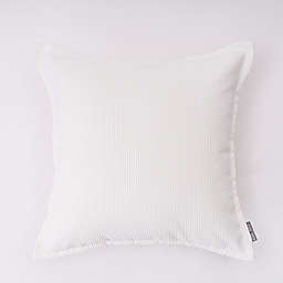 Corde Du Roi Ribbed Square Throw Pillow in White