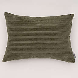 Opulence Stripes Lumbar Throw Pillow in Winter Moss Green