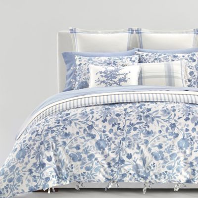 Lauren Ralph Lauren Ada 3-Piece Reversible Full/Queen Comforter Set in Blue/Cream