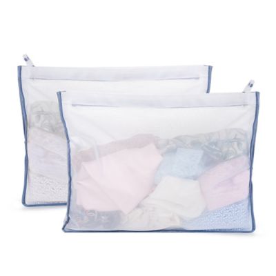 3 New Mesh Laundry Bag White Zipper Wash Washing Lingerie Clothes 10 1/2" x 12" 
