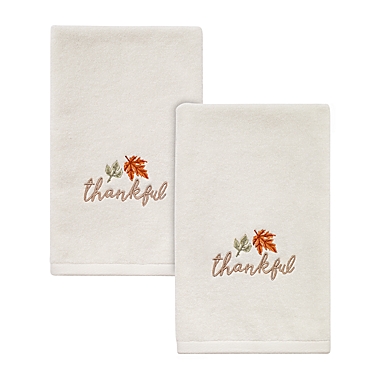 Avanti® Grateful Patch 2-Piece Hand Towels Set in Ivory
