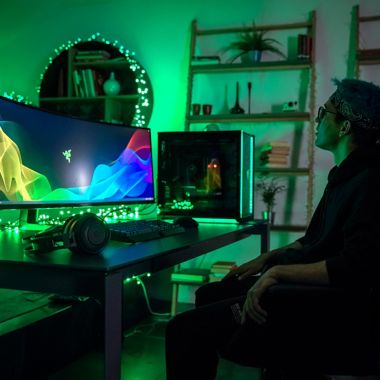 Twinkly&trade; 100-Light Multicolored String Lights in Green/Multi. View a larger version of this product image.