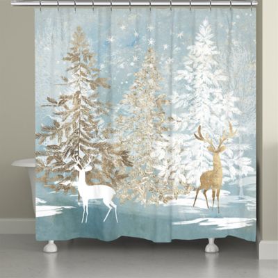 Laural Home&reg; Winter Wonderland 71-Inch x 72-Inch Shower Curtain in Blue
