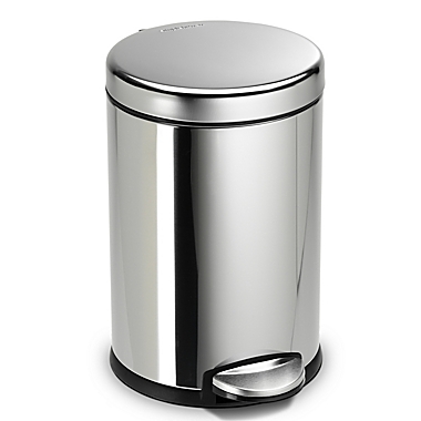 simplehuman&reg; Fingerprint-Proof 4.5-Liter Round Step Trash Can. View a larger version of this product image.