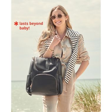 SKIP*HOP&reg; Evermore 6-in-1 Diaper Backpack Set in Black. View a larger version of this product image.