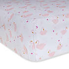 Alternate image 0 for Burt&#39;s Bees Baby&reg; Organic Cotton Graceful Swans Fitted Crib Sheet in Blossom