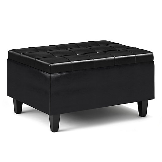 Coffee Table Storage Ottoman, Large Faux Leather Ottoman Coffee Table