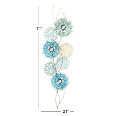 Ridge Road Decor Multicolor Metal Eclectic Floral Wall Decor. View a larger version of this product image.