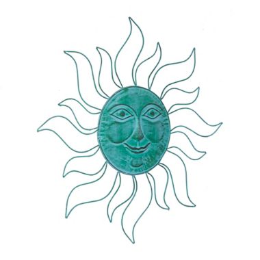 Ridge Road Decor Metal Eclectic Wall Decor in Turquoise. View a larger version of this product image.