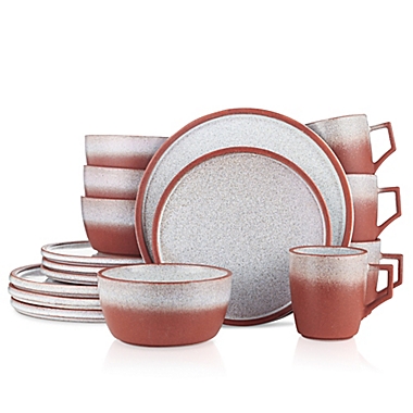 Stone Lain&reg; Vince 16-Piece Dinnerware Set in Red. View a larger version of this product image.