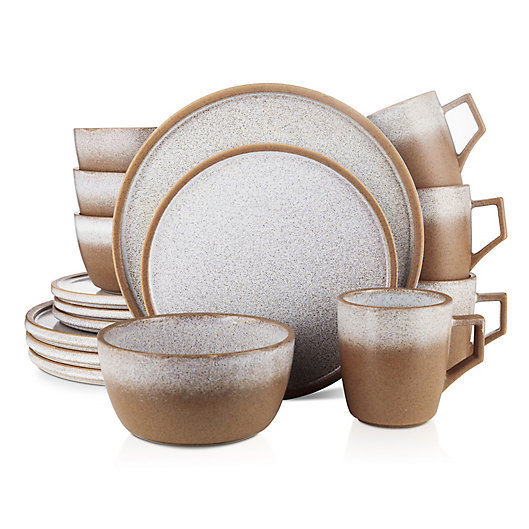 Alternate image 1 for Stone Lain® Vince 16-Piece Dinnerware Set in Brown