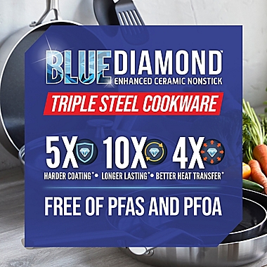 Blue Diamond&trade; Triple Steel Nonstick 6-Piece Cookware Set. View a larger version of this product image.