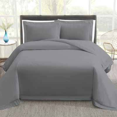 Vince Camuto&reg; Percale 3-Piece King Duvet Cover Set in Grey