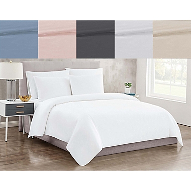 Christian Siriano New York Twin/Twin XL Duvet Cover Set in Sateen White. View a larger version of this product image.