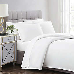 Charisma King Solid Duvet Cover Set in White