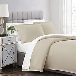 Charisma King Solid Duvet Cover Set in Tan