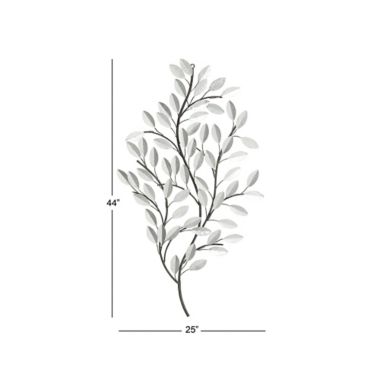 Ridge Road Decor Metal Glam Floral Wall Decor in Silver. View a larger version of this product image.