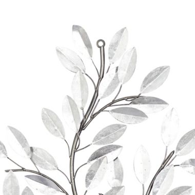 Ridge Road Decor Metal Glam Floral Wall Decor in Silver. View a larger version of this product image.