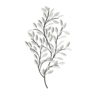 Ridge Road Decor Metal Glam Floral Wall Decor in Silver. View a larger version of this product image.