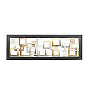 Ridge Road Decor Layered Squares 16-Inch x 48-Inch Wall Art in Gold
