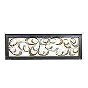 Ridge Road Decor Contemporary 48-inch x 16-Inch Abstract Metal Sculpture Wall Decor in Gold