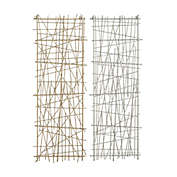 CosmoLiving by Cosmopolitan 13-Inch x 36-Inch Metal Wall Decor in Silver/Gold (Set of 2)