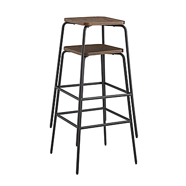 Studio 3B&trade; Wood and Metal Stacking Bar Stool in Brown/Black. View a larger version of this product image.