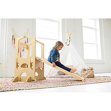 Little Partners&reg; 2-in-1 Climbing Ramp-Slide in Natural. View a larger version of this product image.