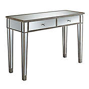 Gold Coast Mirrored 2-Drawer Desk in Weathered White