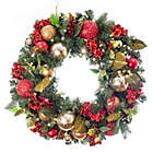 Alternate image 0 for Village Lighting Company&reg; 30-Inch Scarlet Hydrangea Pre-Lit LED Christmas Wreath