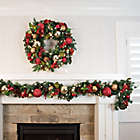Alternate image 2 for Village Lighting Company&reg; 30-Inch Scarlet Hydrangea Pre-Lit LED Christmas Wreath