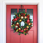 Alternate image 3 for Village Lighting Company&reg; 30-Inch Scarlet Hydrangea Pre-Lit LED Christmas Wreath
